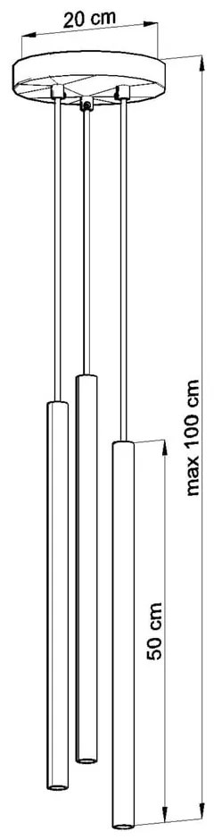 Čierne závesné svietidlo Sollux Fideus