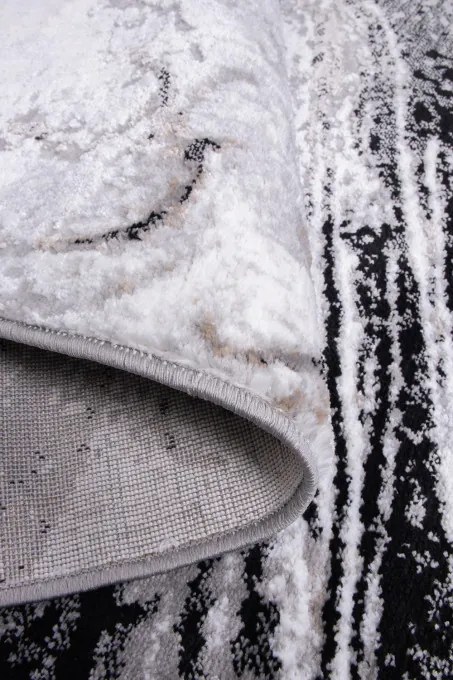 Koberec MAYA PR117 sivý / čierny ovál