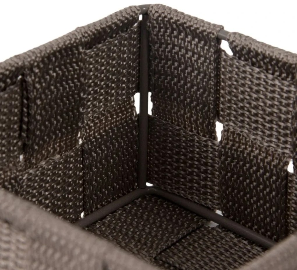 Compactor Úložný organizér do zásuvky Compactor TEX - košík S, 12 x 12 x 7 cm, čokololádový, S