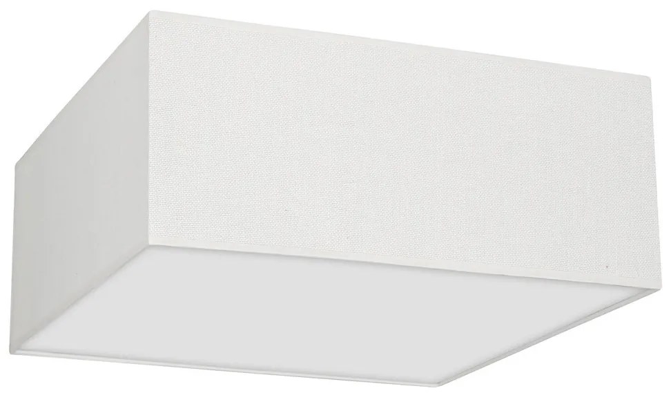 Stropné svietidlo Albion Square, 1x biele bavlnené tienidlo, (biele plexisklo), (50cm)