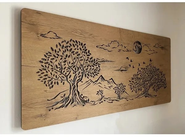 Li-Go 5478/DUB2 - LED stmievateľná nástenná dekorácia LED/24W/230V 130x60 cm dub