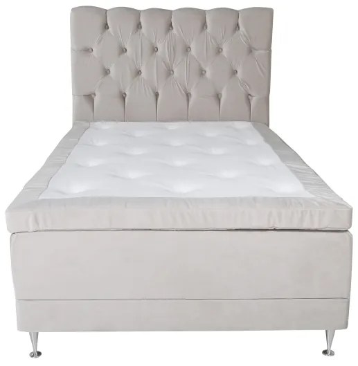 Vansbro 120 polohovateľná boxspring posteľ béžový zamat čelo Sarna