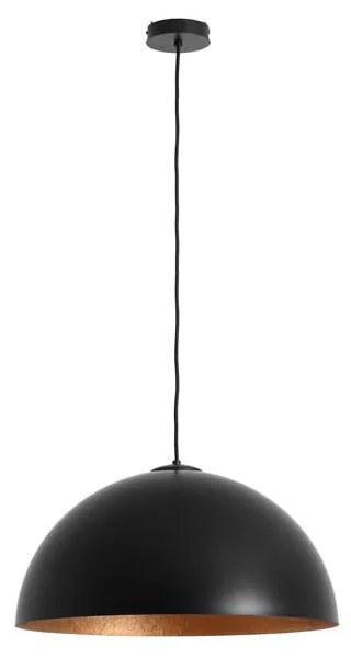 Čierne závesné svietidlo s detailom v medenej farbe Custom Form Lord, 50 cm