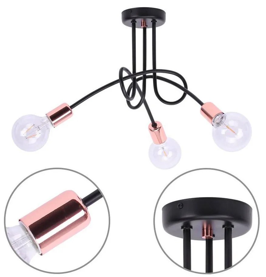 Stropné svietidlo Edison, výber z 2 farieb, c