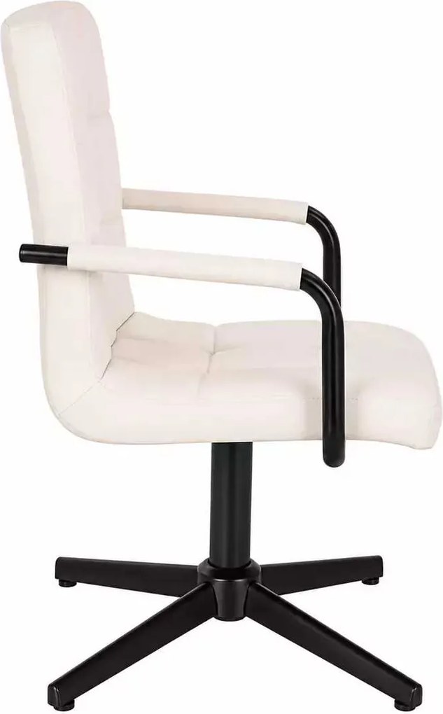 LuxuryForm DESIGN Otočná stolička VERONA BLACK na čiernom kríži - biela
