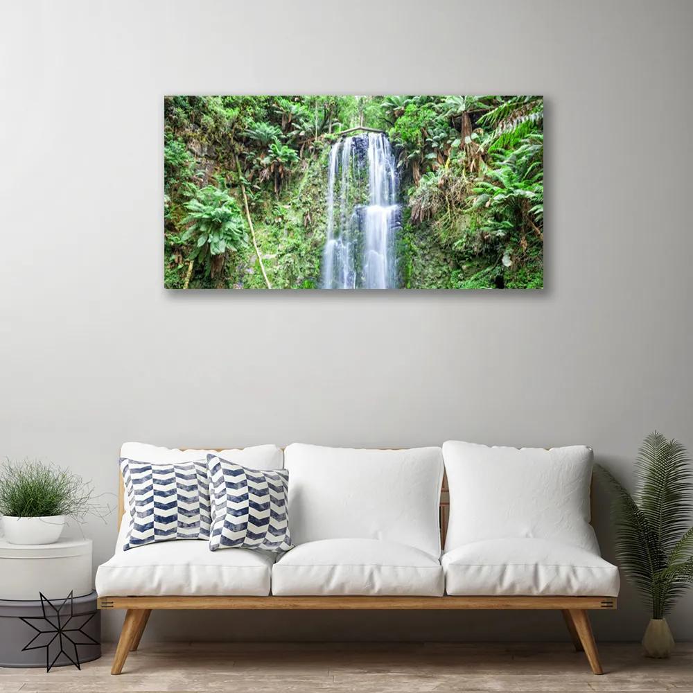 Obraz Canvas Vodopád stromy príroda 120x60 cm