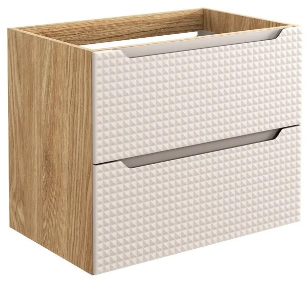Závěsná umyvadlová skříňka Luxor Beige 82-70-2S béžová/dub olejovaný