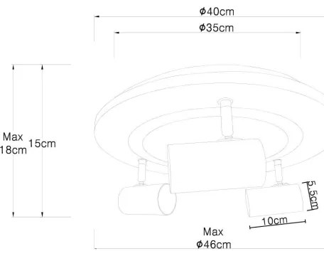 Globo 67307D - LED Bodové svietidlo KASSU 3xGU10/5W + LED/15W/230V