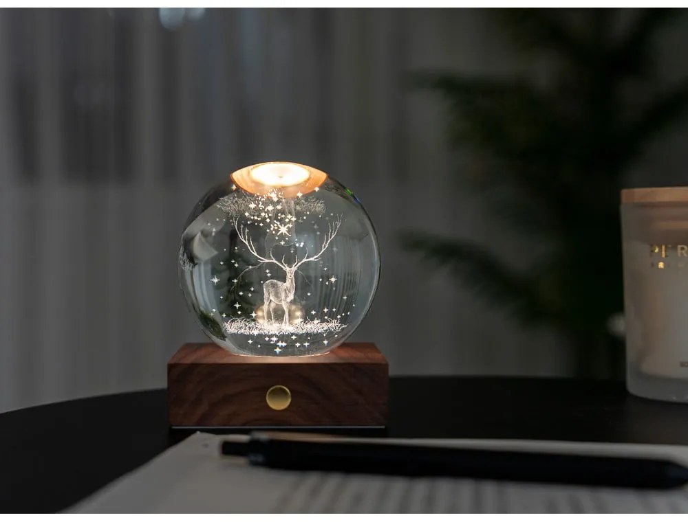 Tmavohnedá svetelná dekorácia na USB Amber – Gingko