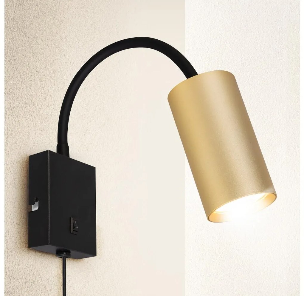 Brilagi - Flexibilná nástenná lampa SELE 1xGU10/30W/230V čierna/zlatá BG1379