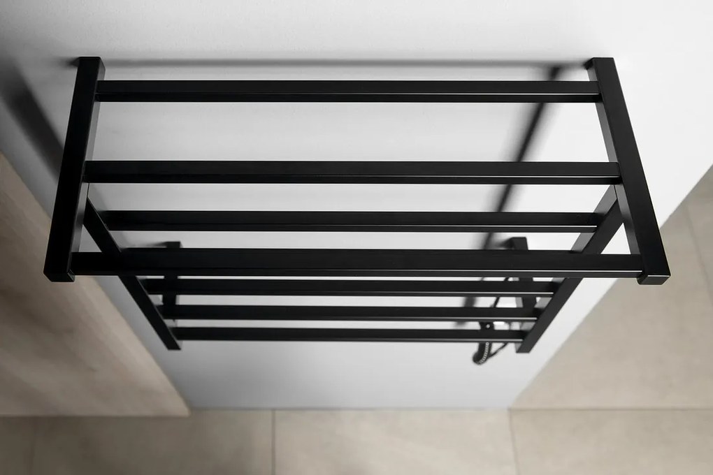 Sapho Sapho, ELZOR Elektrický sušiak uterákov 500x470mm, 60W, čierna matná, EB510