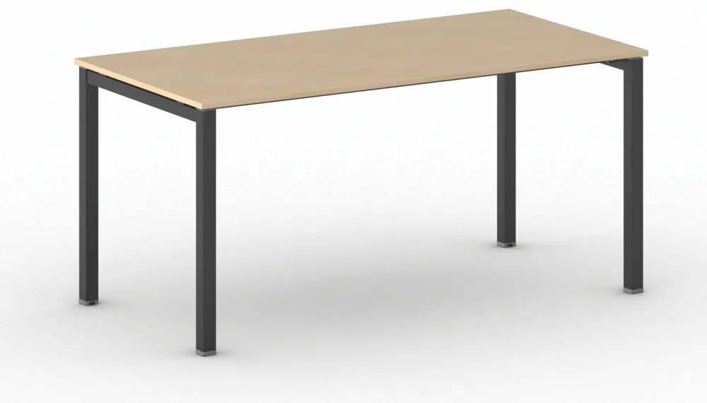 Rokovací kancelársky stôl PRIMO SQUARE, 160x80 cm, čierna podnož, buk