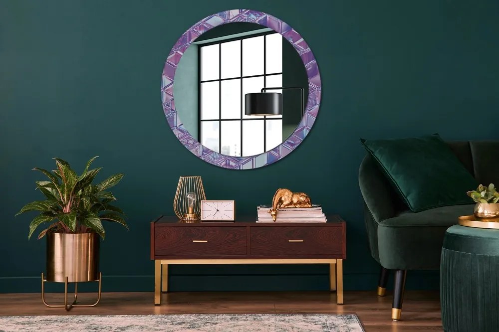 Okrúhle dekoračné zrkadlo s motívom Abstraktný surálny fi 90 cm