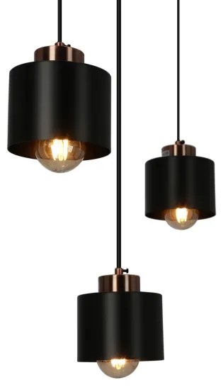 Luster na lanku OLENA 3xE27/60W/230V čierna