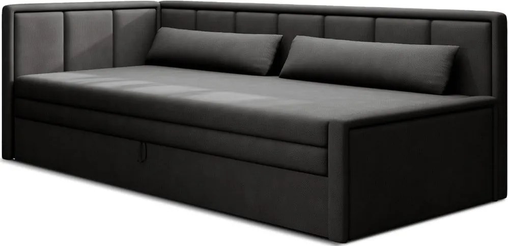 Tmavosivá ženilková rozkladacia/s úložným priestorom pohovka 214 cm Fulgeo – ELTAP