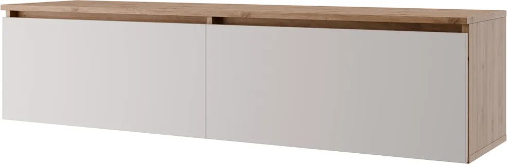 Závesná TV skrinka Asko Living, 135 cm, dub artisan/biela
