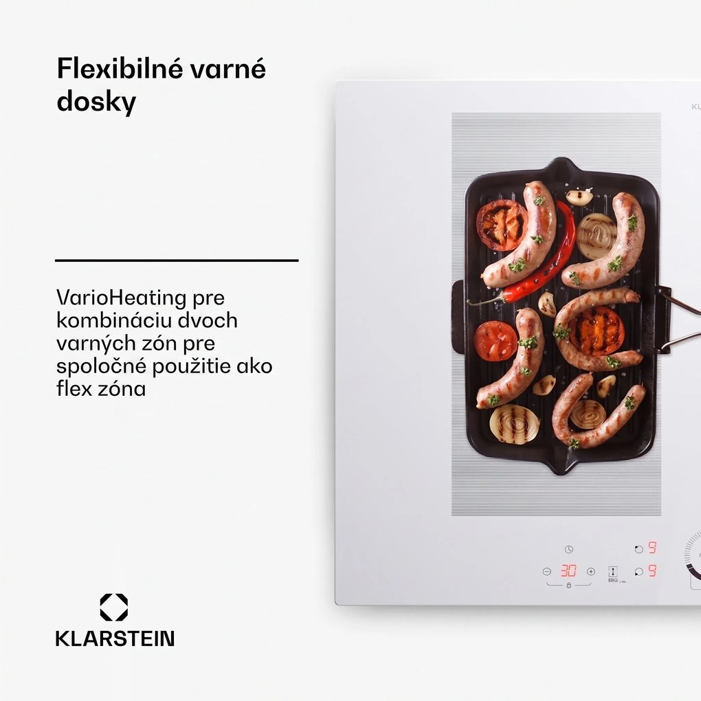 Klarstein Delicatessa 70 Hybrid, vstavaná indukčná varná doska, 4 zóny, 7000 W, sklokeramika