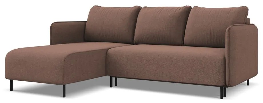 Ružová rozkladacia/s úložným priestorom rohová pohovka (ľavý roh) Luana – Makamii