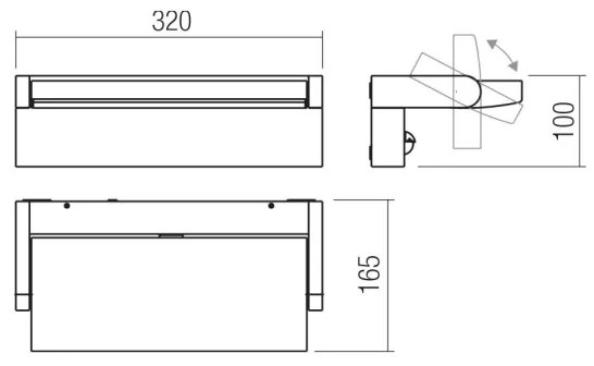 Redo 90716 - LED Vonkajšie nástenné svietidlo FLIP LED/40W/230V IP54 hnedá