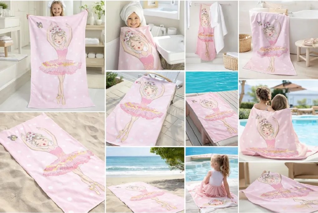 Jerry Fabrics Bavlnená froté osuška 70x140 cm - Balerína