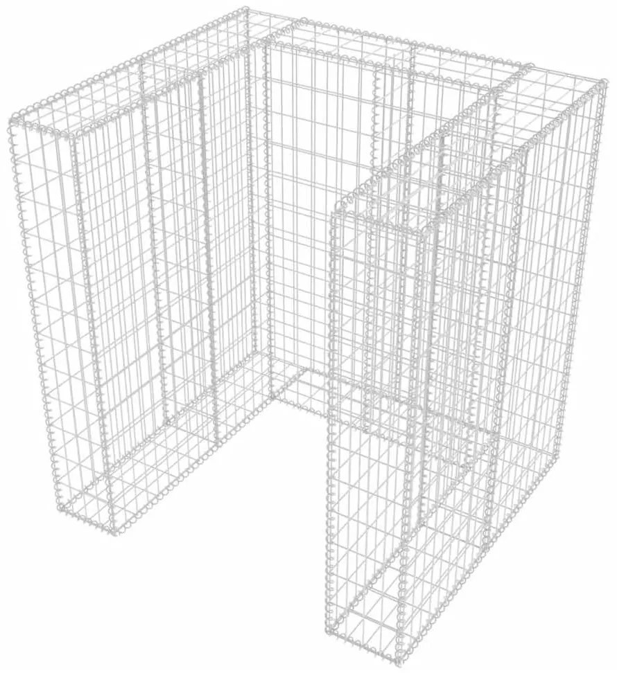 Gabiónová ohrada na odpadkový kôš, oceľ 110x100x120 cm