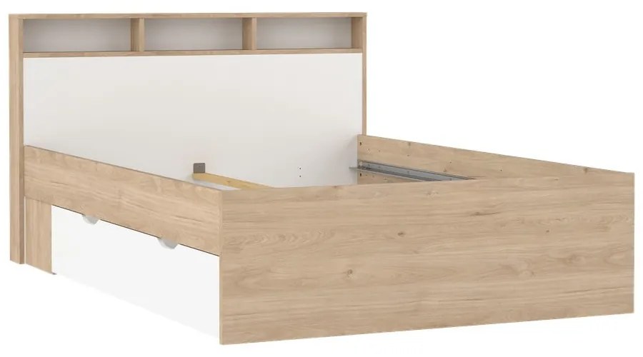 Dvojlôžková posteľ v dekore duba s úložným priestorom bez roštu 140x200 cm v prírodnej farbe Ikast – Tvilum