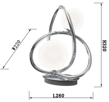Wofi 8014-207 - LED Stolná lampa NANCY 2xG9/3,5W/230V lesklý chróm