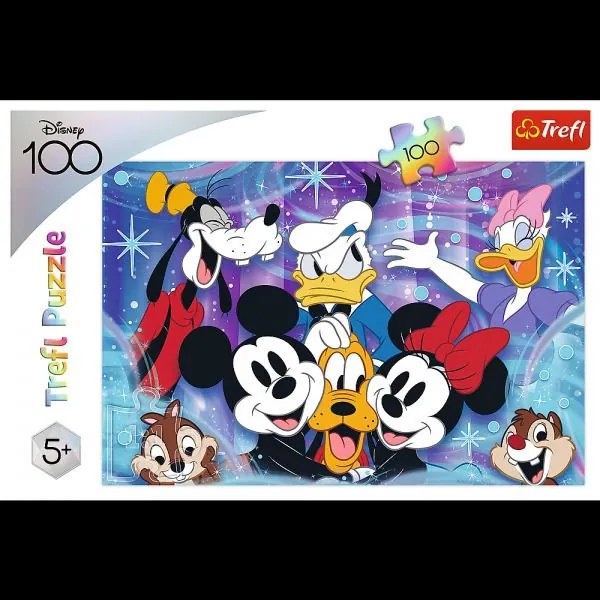 Puzzle Trefl V Disneyho svete je zábava 100 dielikov 41x27,5cm v krabici 29x20x4cm