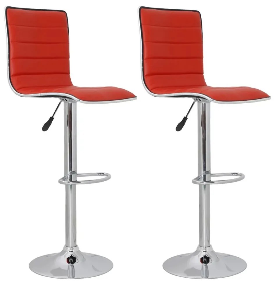 vidaXL Barové stoličky 2 ks, červené, umelá koža