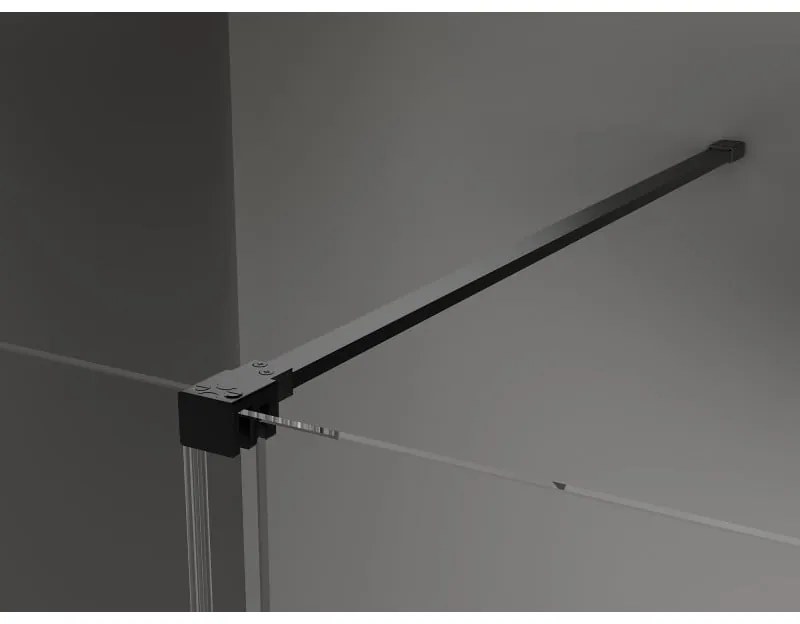 Mexen Velar, posuvné dvere do otvoru typ Walk-In 100 cm, 8mm číre sklo, čierna matná, 871-100-000-03-70