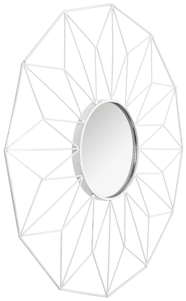 Dekorstudio Moderné geometrické zrkadlo biele - 58cm