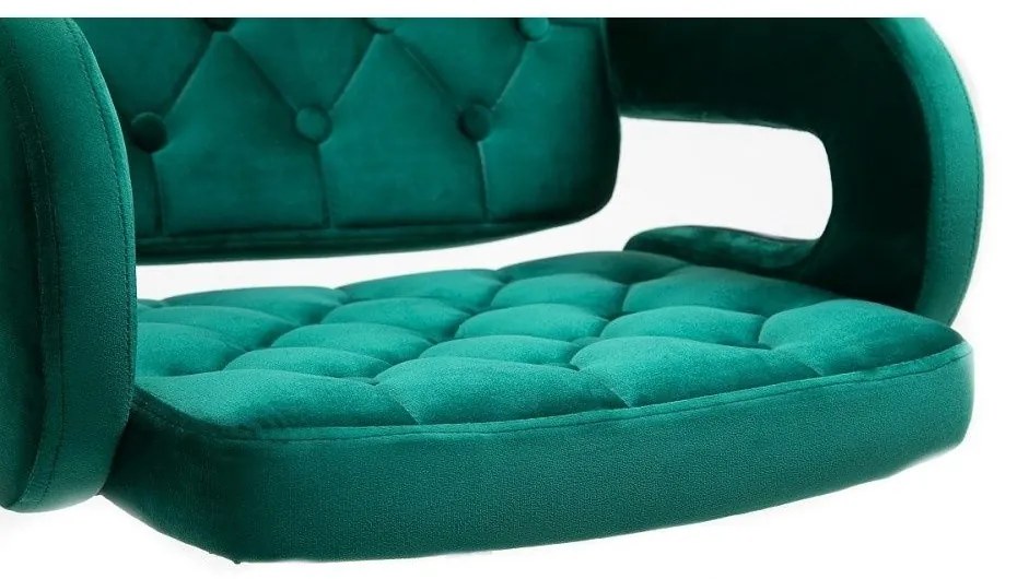LuxuryForm DESIGN Kreslo ADRIA VELUR na zlatej podstave s kolieskami - zelené