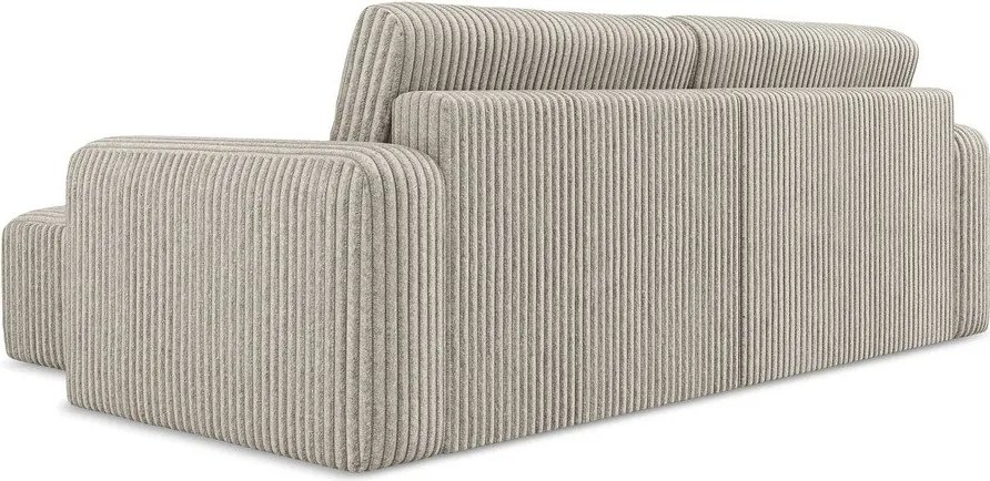 Béžová menčestrová rozkladacia/s úložným priestorom rohová pohovka (pravý roh/s leňoškou) Kona – Makamii