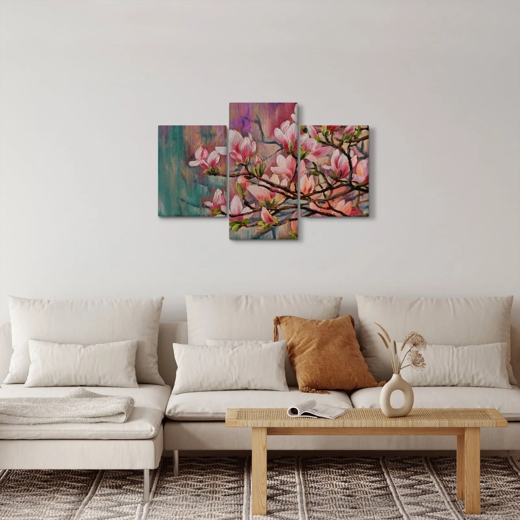 Obraz - Olejomaľba, Rozkvitnutá sakura (90x60 cm)