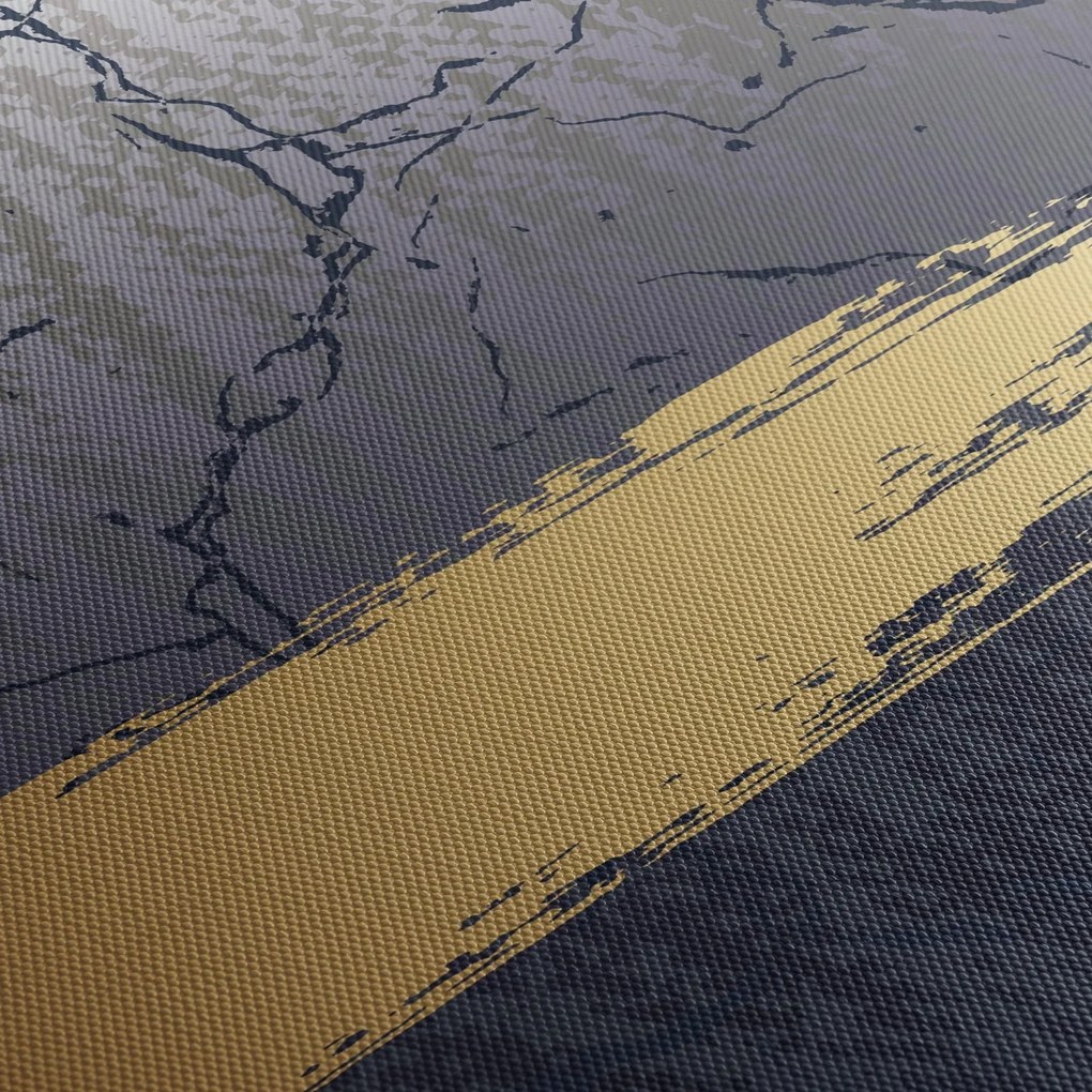 Obraz - Modrá a zlatá abstrakcia N⁰1 (120x50 cm)