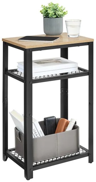 Príručný stolík OSKAR LET075B11 hnedý / čierny