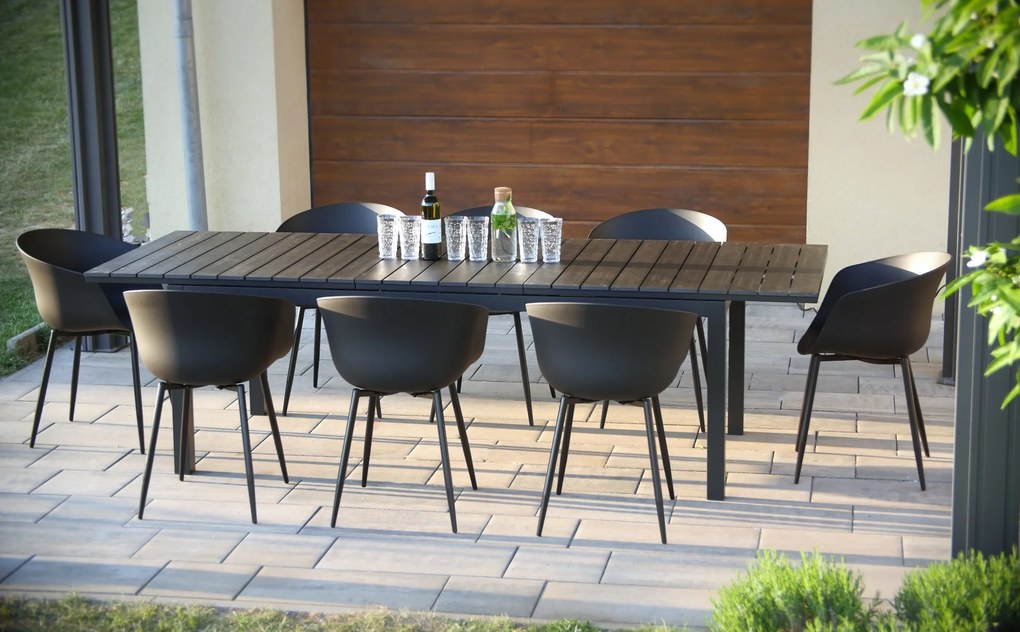 Noela Záhradný jedálenský set Grande Lungo + 8x stolička Rikke