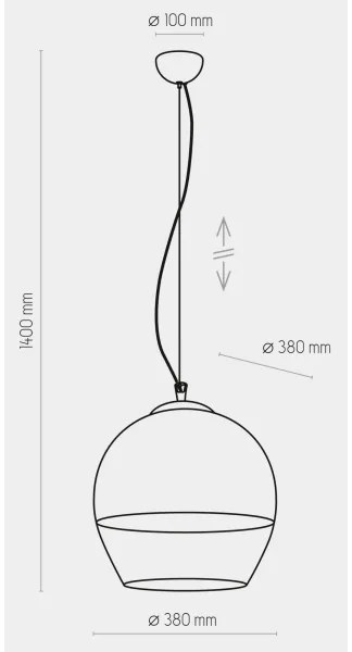 Luster na lanku BOULETTE 1xE27/60W/230V zlatá