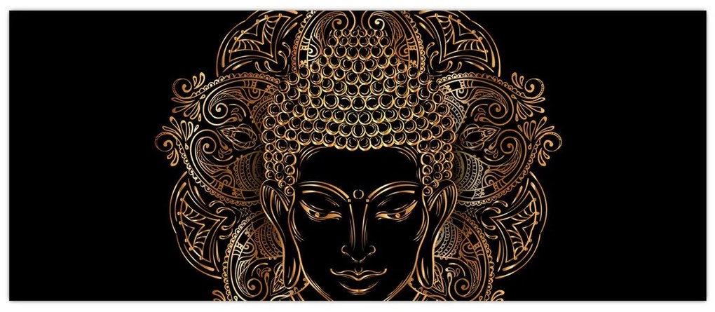 Obraz zlatého Budhu (120x50 cm)