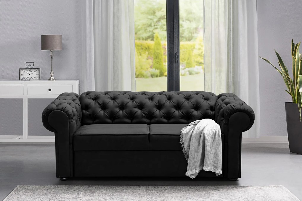 Pohovka 2er v štýle chesterfield Madame WSL: Poťah Režná látka Flash 8 červená