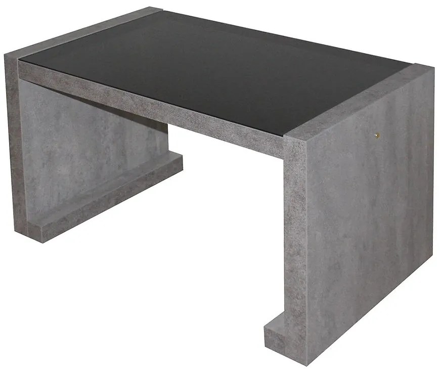 Konferenčný stolík Arsinoe betón/čierne sklo