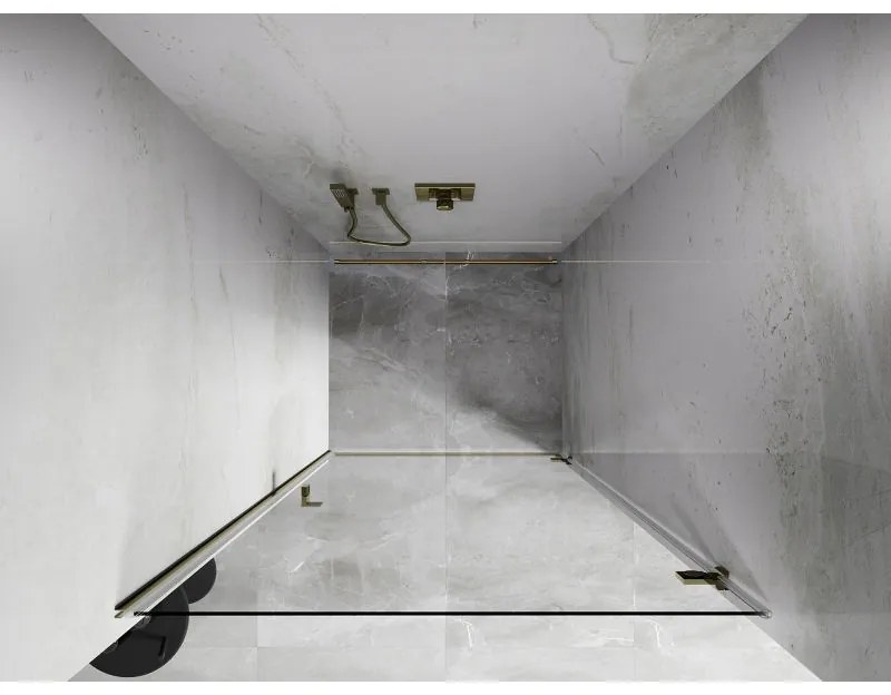 Mexen, Mexen Lunar-B výklopné pravé sprchové dvere 85 cm, transparentné, zlaté - 832-085-000-50-00-P