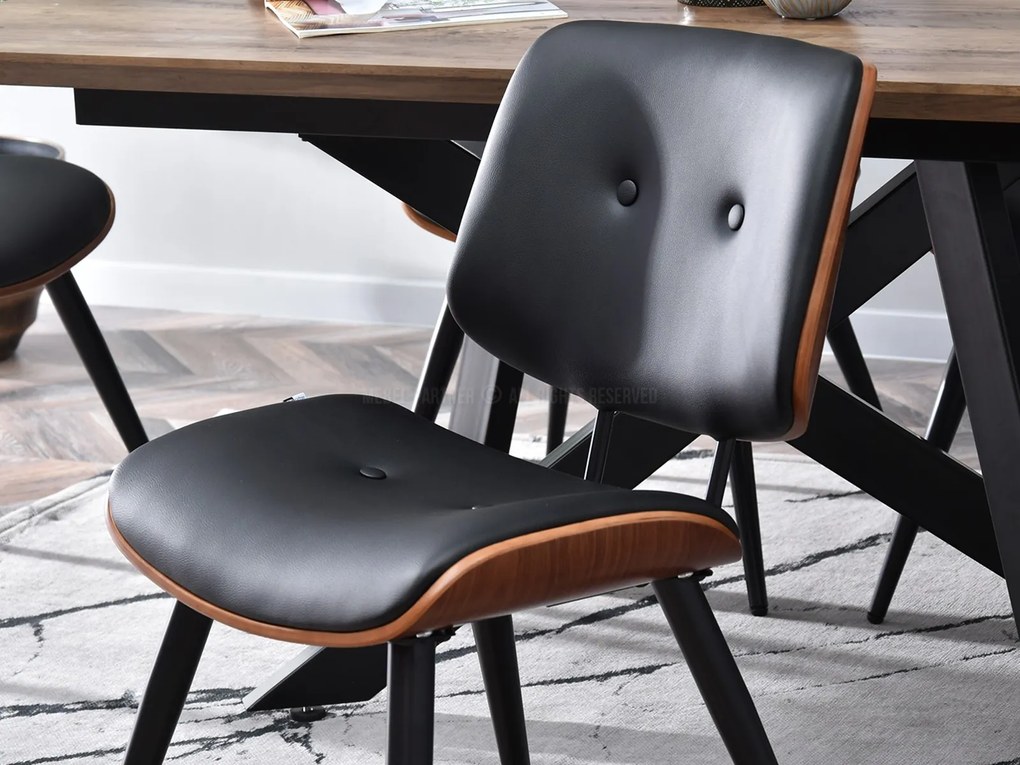 Stolička Grimo (orech + čierna). Akcia -24%. Vlastná spoľahlivá doprava až k Vám domov. 1111069