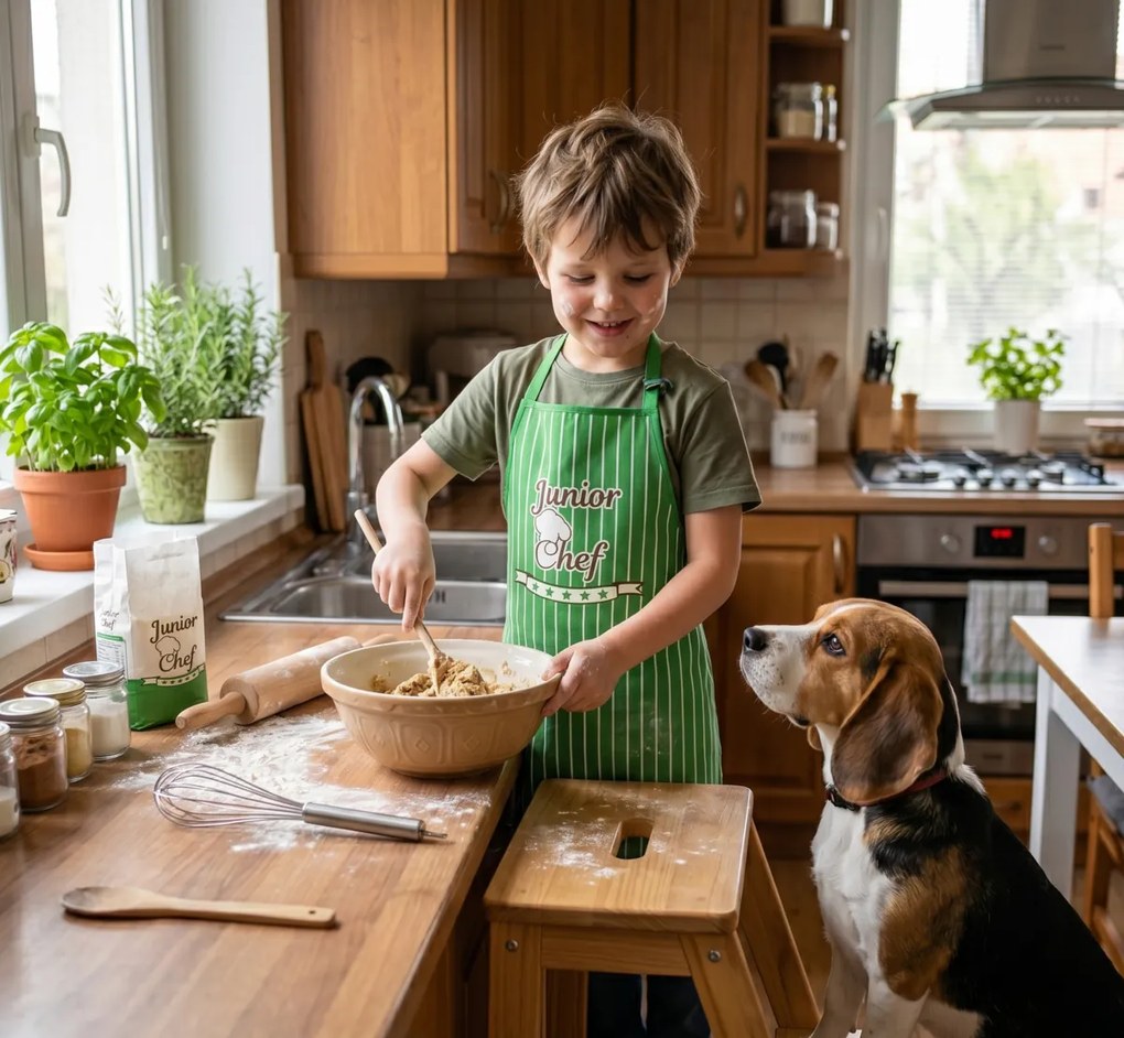 Zástera detská, Junior Chef, zelená