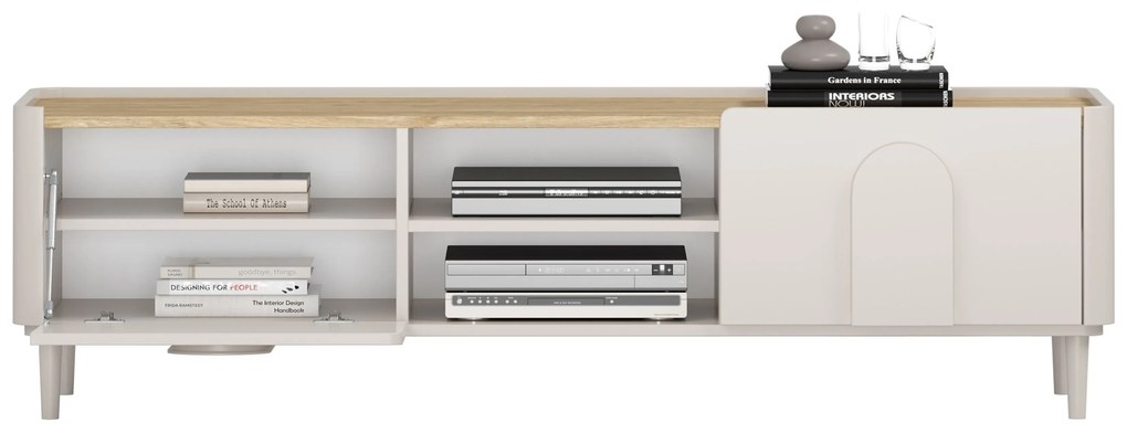 TV stolík Amilio 170 cm na nožičkách - kašmírová / dub olejovaný