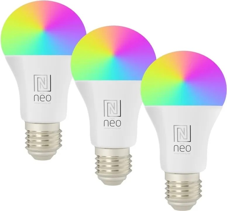 Immax NEO 07733CDO-SADA 3xLED RGB Stmievateľná žiarovka E27/11W/230V Wi-Fi Tuya+DO