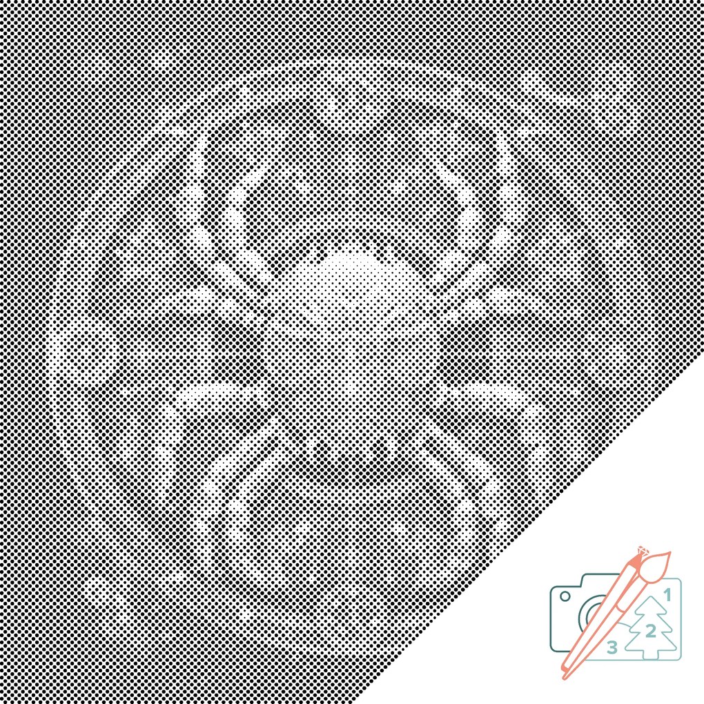Gario Bodkovanie Rak/Cancer Rozmery: 80 x 80 cm, Rámovanie: Iba zrolované plátno, Farba bodiek: Čierna