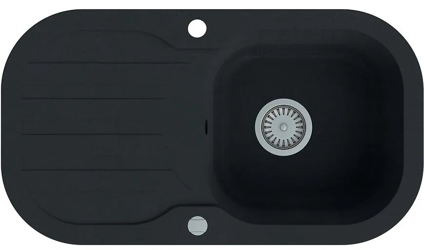 Granitový drez 1K 780x435 čierna