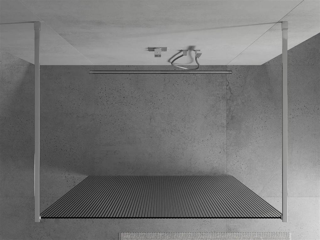 Mexen Kioto, sprchová zástena Walk-In 130 x 200 cm, 8mm sklo s rebrovým vzorom, chrómový profil, 800-130-002-01-09