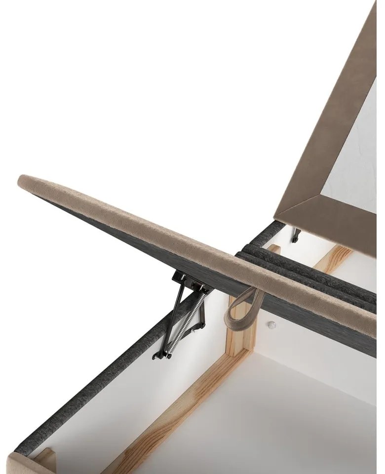 Béžová čalúnená dvojlôžková posteľ s úložným priestorom 180x200 cm Tate – Maison de Rêve